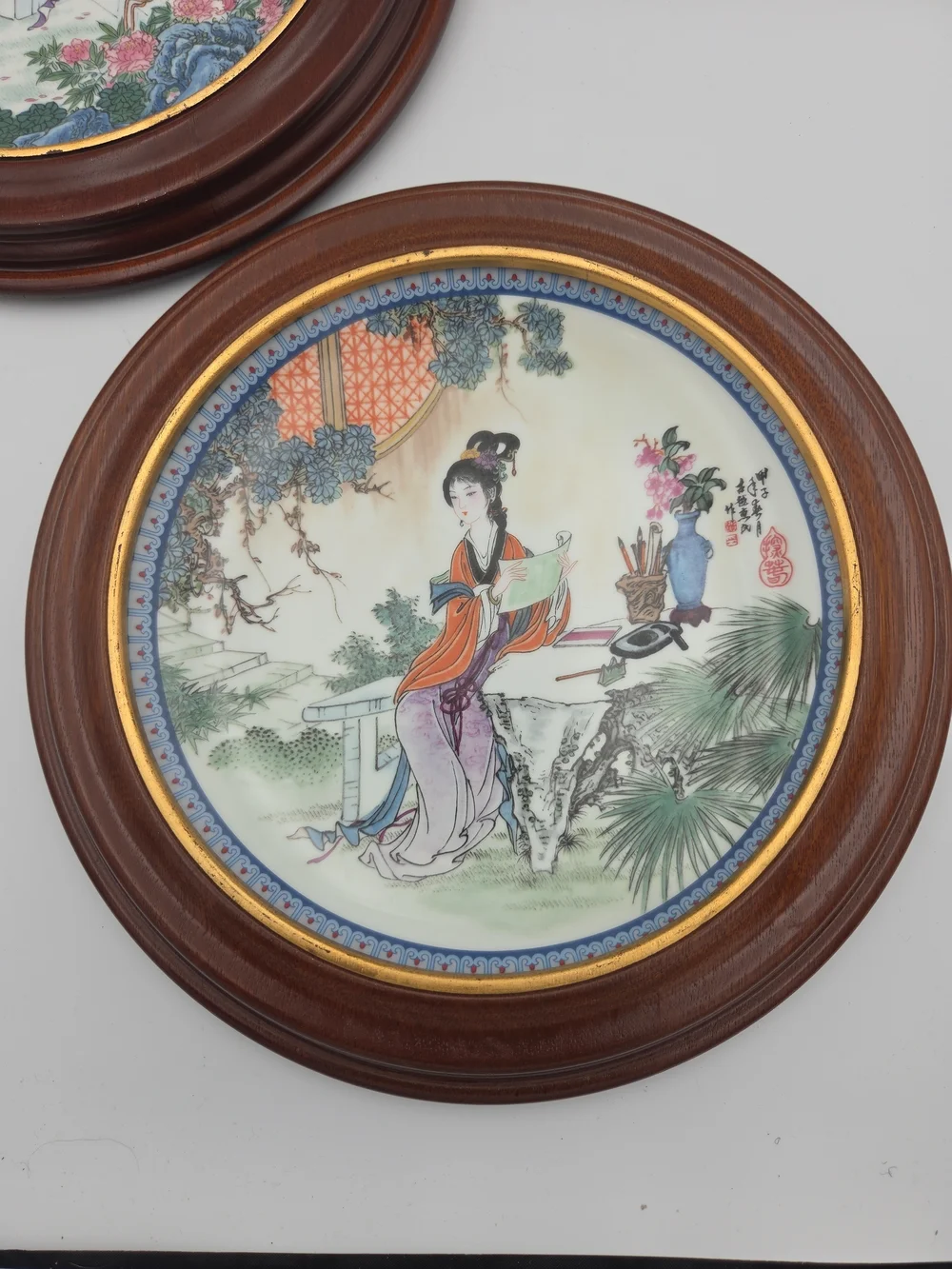 2 Imperial Jingdezhen Porcelain Geisha Plates 1988 And 1989
